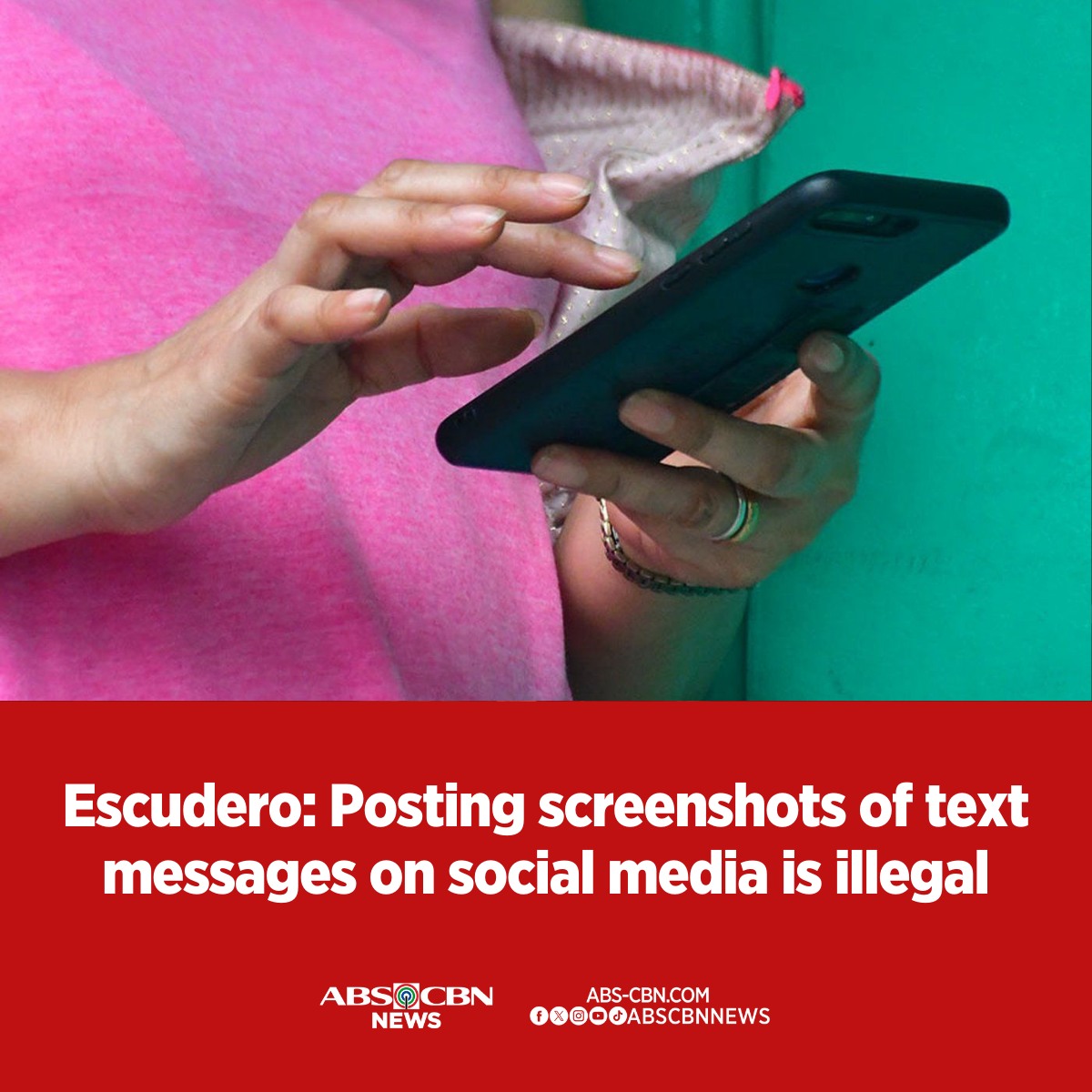 Escudero: Posting screenshots of text messages on social media is illegal