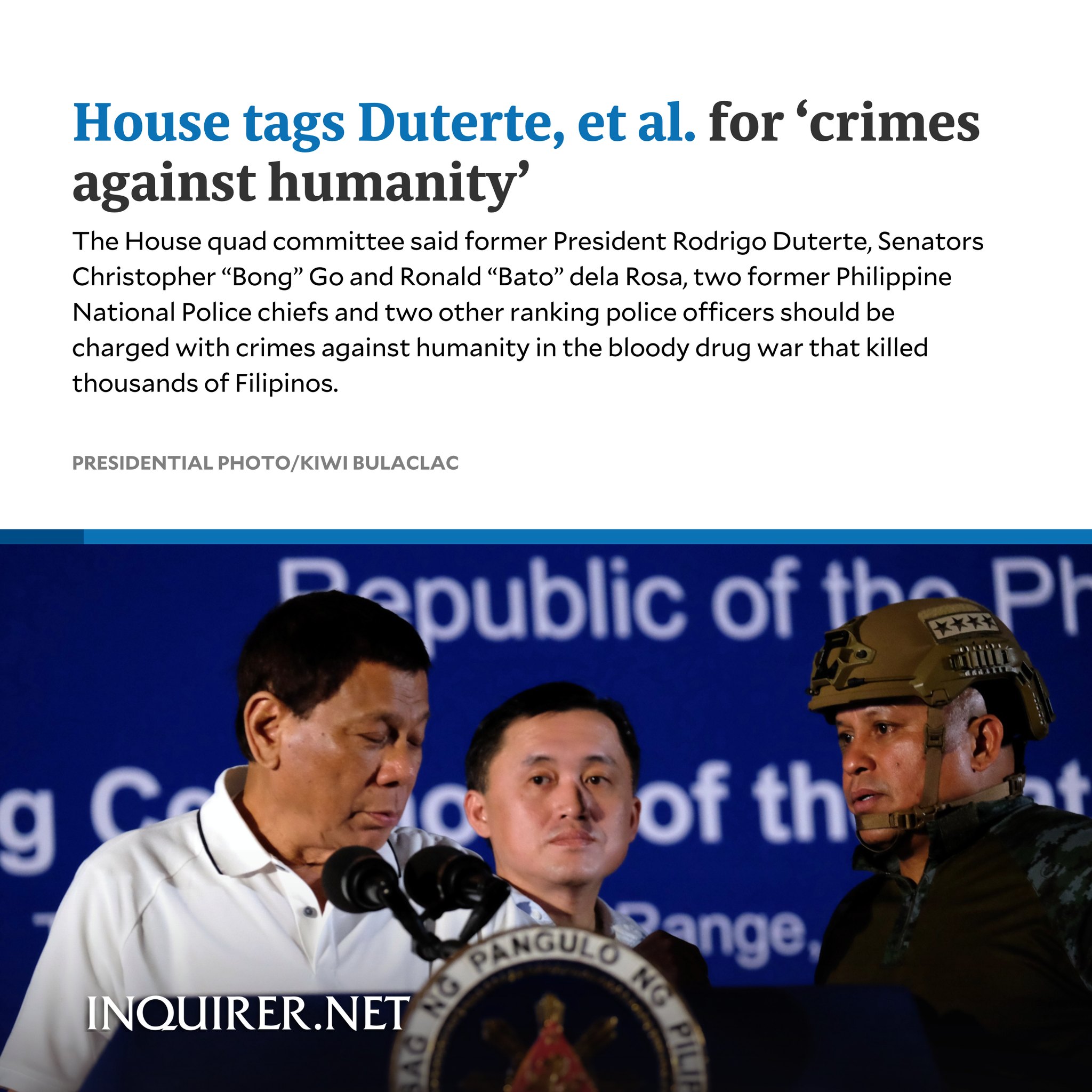 House tags Duterte, et al. for ‘crimes against humanity’